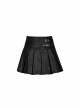 Steam Punk Female PU Leather Metal Buckle Skirt