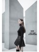 Steam Punk Female PU Leather Metal Buckle Skirt