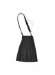 Steam Punk Female Casual Black Strap Metal Buckle Skirt
