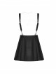 Steam Punk Female Casual Black Strap Metal Buckle Skirt