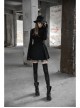 Steam Punk Female Casual Black Strap Metal Buckle Skirt