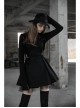 Steam Punk Female Casual Black Strap Metal Buckle Skirt