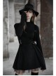 Steam Punk Female Casual Black Strap Metal Buckle Skirt