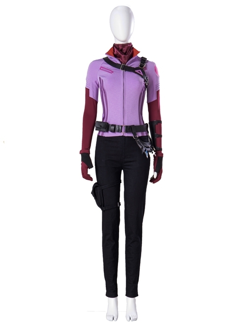 TV Drama Hawkeye Kate Bishop Purple Top Suit Halloween Cosplay Costume Set