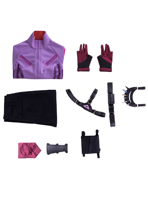 TV Drama Hawkeye Kate Bishop Purple Top Suit Halloween Cosplay Costume Set