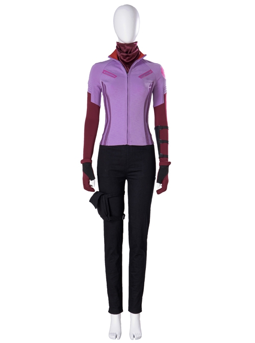 TV Drama Hawkeye Kate Bishop Purple Top Suit Halloween Cosplay Costume Set