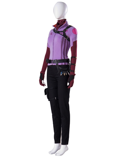 TV Drama Hawkeye Kate Bishop Purple Top Suit Halloween Cosplay Costume Set