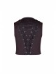 Front Chest Three-Dimensional Pattern Ribbon Metal Eyelets Lace-Up Dark Red Gothic Vest