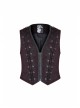 Front Chest Three-Dimensional Pattern Ribbon Metal Eyelets Lace-Up Dark Red Gothic Vest