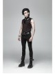 Front Chest Three-Dimensional Pattern Ribbon Metal Eyelets Lace-Up Dark Red Gothic Vest