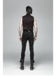 Front Chest Three-Dimensional Pattern Ribbon Metal Eyelets Lace-Up Dark Red Gothic Vest