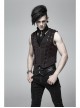 Front Chest Three-Dimensional Pattern Ribbon Metal Eyelets Lace-Up Dark Red Gothic Vest