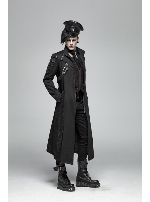 Front Chest Three-Dimensional Pattern Ribbon Metal Eyelets Lace-Up Dark Red Gothic Vest