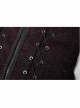 Front Chest Three-Dimensional Pattern Ribbon Metal Eyelets Lace-Up Dark Red Gothic Vest