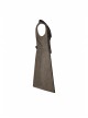 Front Zipper Metal Eyelets Lace-Up Back Waist Hasp Brown Punk Print Long Vest