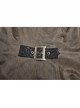 Front Zipper Metal Eyelets Lace-Up Back Waist Hasp Brown Punk Print Long Vest