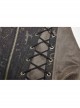 Front Zipper Metal Eyelets Lace-Up Back Waist Hasp Brown Punk Print Long Vest