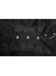 Stand-Up Collar Front Metal Button Vintage Cashew Lace Open Fork Front Hem Black Gothic Coat