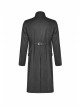 Stand-Up Collar Front Metal Button Vintage Cashew Lace Open Fork Front Hem Black Gothic Coat