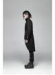 Stand-Up Collar Front Metal Button Vintage Cashew Lace Open Fork Front Hem Black Gothic Coat