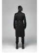 Stand-Up Collar Front Metal Button Vintage Cashew Lace Open Fork Front Hem Black Gothic Coat