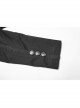 Stand-Up Collar Front Metal Button Vintage Cashew Lace Open Fork Front Hem Black Gothic Coat