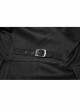 Stand-Up Collar Front Metal Button Vintage Cashew Lace Open Fork Front Hem Black Gothic Coat