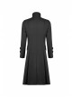 Stand-Up Collar Front Leather Button Long Sleeve Black Gothic Jacket