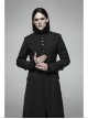 Stand-Up Collar Front Leather Button Long Sleeve Black Gothic Jacket