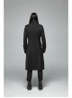 Stand-Up Collar Front Leather Button Long Sleeve Black Gothic Jacket