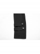 Stand-Up Collar Front Leather Button Long Sleeve Black Gothic Jacket