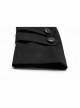 Stand-Up Collar Front Leather Button Long Sleeve Black Gothic Jacket