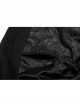 Stand-Up Collar Front Leather Button Long Sleeve Black Gothic Jacket
