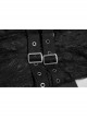 Front Metal Retro Button Side Hasp Asymmetric Lace Hem Black Gothic Chiffon Vest
