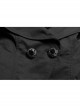 Front Metal Retro Button Side Hasp Asymmetric Lace Hem Black Gothic Chiffon Vest
