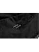 Front Metal Retro Button Side Hasp Asymmetric Lace Hem Black Gothic Chiffon Vest