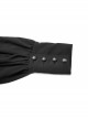 High Collar Metal Retro Button Front Chest Pressure Pleated Lantern Sleeve Black Gothic Shirt