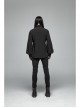 High Collar Metal Retro Button Front Chest Pressure Pleated Lantern Sleeve Black Gothic Shirt