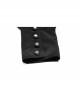 High Collar Metal Retro Button Front Chest Pressure Pleated Lantern Sleeve Black Gothic Shirt