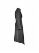 Stand-Up Collar V-Neck Front Metal Zipper Back Waist Lace-Up Black Gothic Retro Jacquard Coat