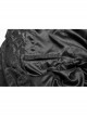 Stand-Up Collar V-Neck Front Metal Zipper Back Waist Lace-Up Black Gothic Retro Jacquard Coat