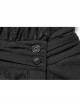 High Collar Front Chest Weave Strap Metal Retro Button Patchwork Cloth Ruffle Lantern Sleeve Lace Cuff Black Gothic Shirt
