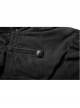 High Collar Front Chest Weave Strap Metal Retro Button Patchwork Cloth Ruffle Lantern Sleeve Lace Cuff Black Gothic Shirt