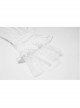 High Collar Front Chest Weave Strap Metal Retro Button Patchwork Cloth Ruffle Lantern Sleeve Lace Cuff White Gothic Shirt