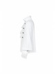 High Collar Front Chest Weave Strap Metal Retro Button Patchwork Cloth Ruffle Lantern Sleeve Lace Cuff White Gothic Shirt