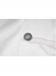 High Collar Front Chest Weave Strap Metal Retro Button Patchwork Cloth Ruffle Lantern Sleeve Lace Cuff White Gothic Shirt