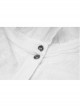 High Collar Front Chest Weave Strap Metal Retro Button Patchwork Cloth Ruffle Lantern Sleeve Lace Cuff White Gothic Shirt