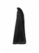 Fur Collar Slit Cloak-Shape Sleeve Back Waist Lace-Up Black Gothic Long Imitation Cashmere Coat