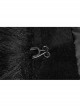 Fur Collar Slit Cloak-Shape Sleeve Back Waist Lace-Up Black Gothic Long Imitation Cashmere Coat