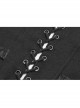 Metal Buckle Strap Front Metal Zipper Back Lace-Up Black Punk Jacquard Tight Vest